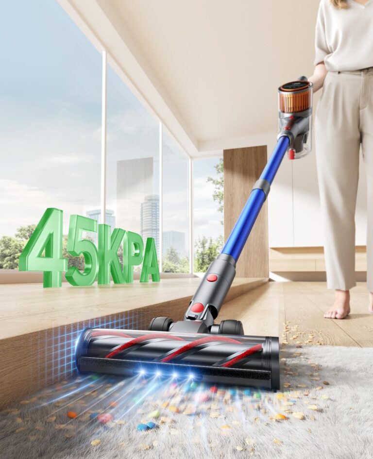 Cordless Vacuum Cleaner, 45Kpa 550W 60Mins Vacuum Cleaners for Home, Stick Vacuum Cordless Rechargeable, Wall Mount Charging, Self-Standing, Household Vacuum for Pet Hair/Carpet/Hardwood Floor(X9) - Image 8
