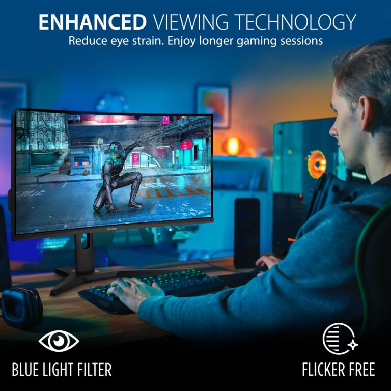 ViewSonic VX3418-2KPC 34 Inch 21:9 Curved 1440p 1ms 180Hz Gaming Monitor with FreeSync Premium, Eye Care, HDMI and Display Port - Image 5