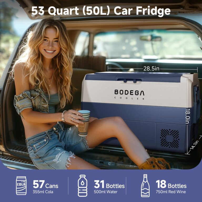 BODEGACOOLER 12 Volt Car Refrigerator,53 Quart Portable Car Freezer Fridge Bluetooth Control,(50L) -4℉-68℉ Electric Cooler 12/24V DC and 100-240V AC for Travel,Camping,RV,Boat Road Trip Tailgating - Image 8