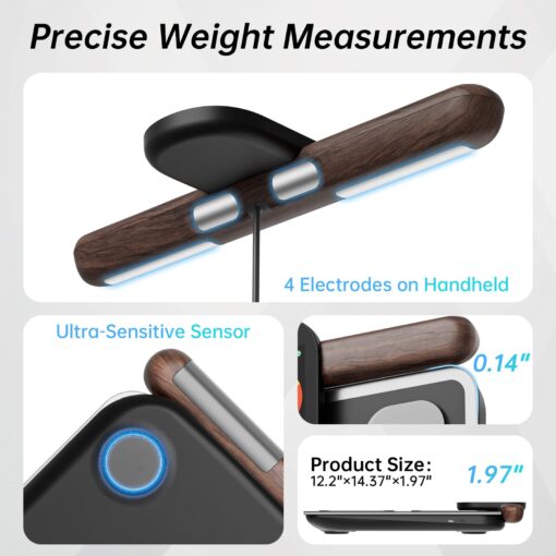 CLORIS 8 Electrodes Digital Smart Scale for Body Weight Fat Accurate BMI Muscle Mass 28 Body Composition Measurement Health Analyzer with App Bluetooth, Full-Color TFT LCD on Retractable Handle - Image 5