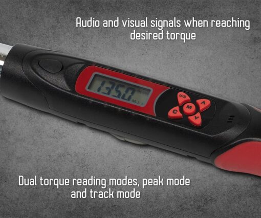 Tapha Tools Adjustable Digital Torque Wrench 19.9 to 99.5 ft-lbs (27-135 N-m) Torque Range, 5-27 mm Adjustable Jaw, LED and Buzzer Notification, Preset Memory, ISO 6789, Calibrated (DKA08N-T135CN) - Image 3