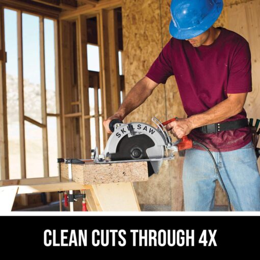 SKILSAW SPT70WM-01 15 Amp 10-1/4" Magnesium SAWSQUATCH Worm Drive Circular Saw,Silver - Image 6
