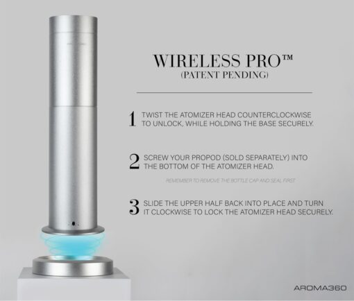 Aroma360 - Wireless Pro Essential Oil Diffuser - 600 sq ft Coverage - Cordless & Portable with Remote - Aromatherapy Scent Diffuser - Home, Spa, Office & Business - Air Freshener - Midnight Black - Image 3