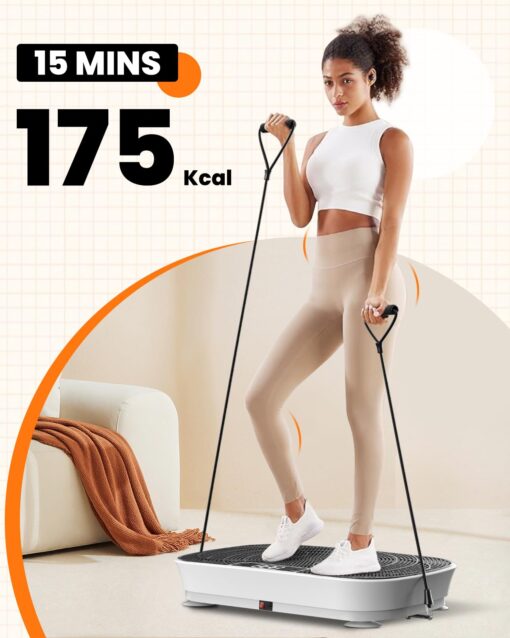 AXEFIT Vibration Plate Exercise Machine - Bluetooth Music & 400LBS Capacity Vibration Plate for Lymphatic Drainage & Weight Loss with 99 Speed Levels, Whole Body Vibration Plate for Home Fitness - Image 2