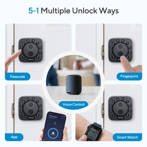 ULTRALOQ Bolt Fingerprint Matter Smart Lock, Fingerprint Keyless Entry Door Lock Deadbolt, Works with Apple Home, Alexa, Google, SmartThings, IFTTT, Built in Matter Over Thread, 12 Months Battery - Image 5