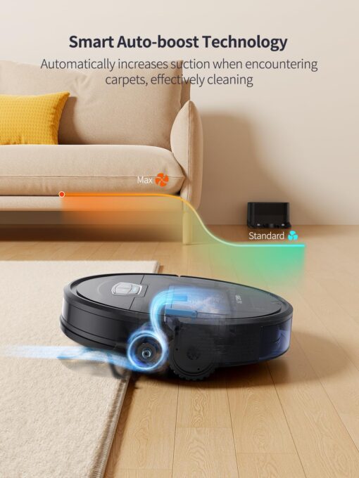 Airzeen Robot Vacuum Cleaner with 4500Pa Strong Suction, 3 in 1 Robot Vacuum and Mop, Carpet Auto-Boost, Self-Charging, 2.9”Slim Design, Remote/App/Alexa Control, Ideal for Pet Hair/Carpet/Hard Floor - Image 7