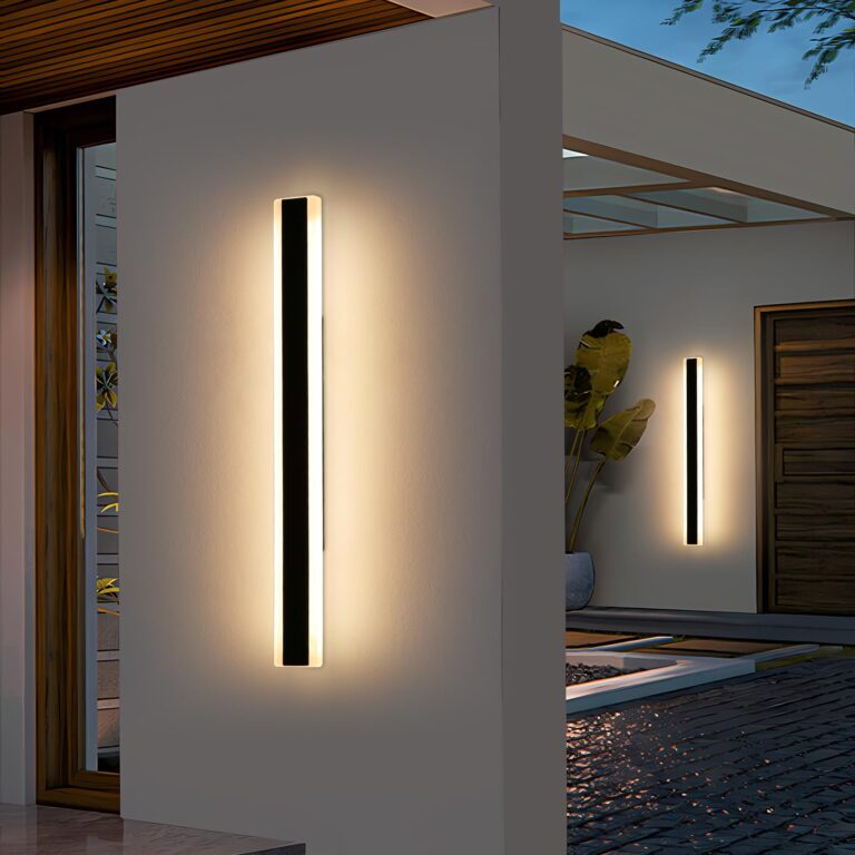 Mikeru 2Pack 47inch Outdoor Wall Light Fixtures, 3000/4500/6000K 3 Color Modern Black Linear Wall Lights Front Porch Light Wall Mounted Led Lighting for Basement, Shop,Garage Lighting - Image 4