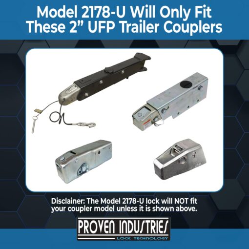 Proven Industries Model 2178-U Boat and Trailer Lock, Fits 2-Inch UFP Trailer Couplers, Secures Safety Chains, Made in The USA, (Blue) - Image 8