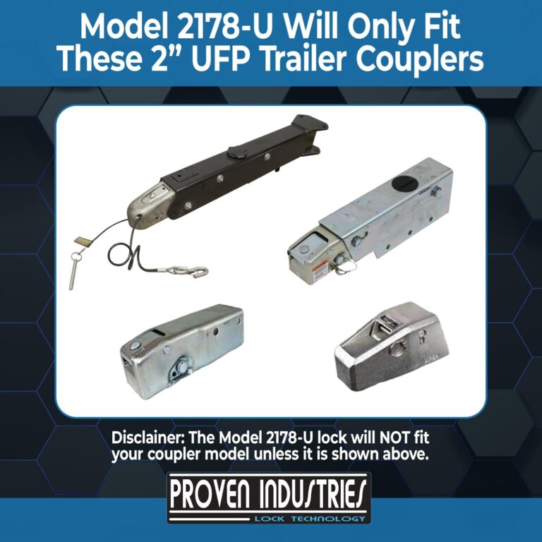 Proven Industries Model 2178-U Boat and Trailer Lock, Fits 2-Inch UFP Trailer Couplers, Secures Safety Chains, Made in The USA, (Blue) - Image 8