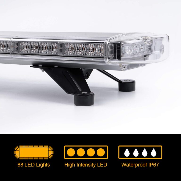 ASPL 47" 88 LED High Intensity Low Profile Roof Top Strobe Light Bar Emergency Warning Strobe Lights for Tow Truck Construction Vehicles (Amber) - Image 5