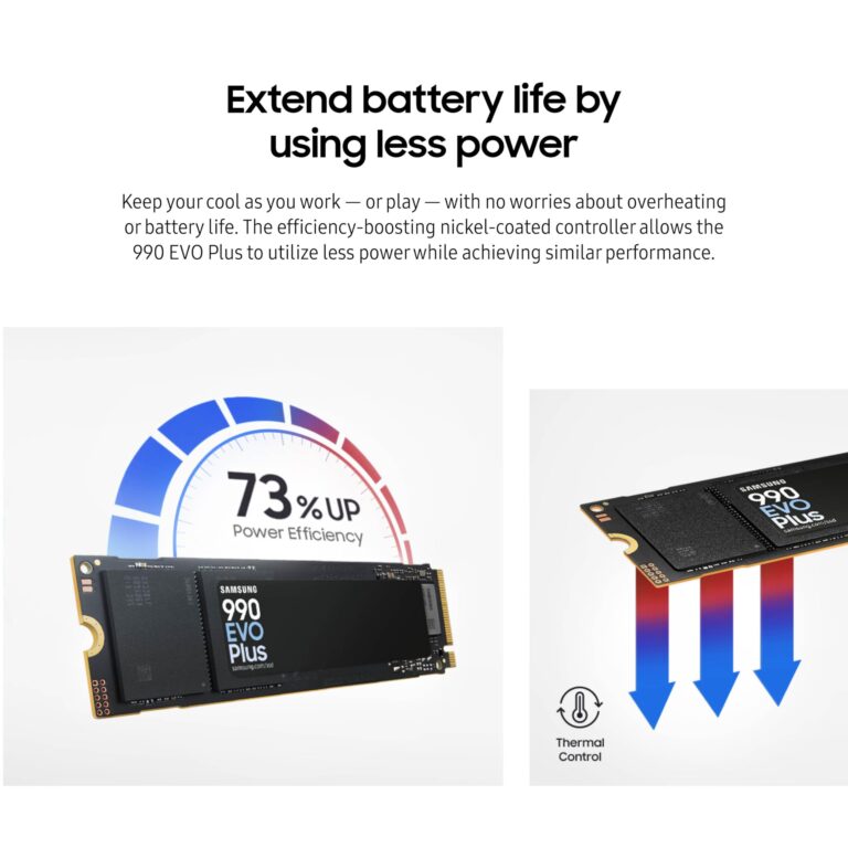 SAMSUNG 990 EVO Plus SSD 2TB, PCIe Gen 4x4, Gen 5x2 M.2 2280, Speeds Up-to 7,250 MB/s, Upgrade Storage for PC/Laptops, HMB Technology and Intelligent Turbowrite 2.0, (MZ-V9S2T0B/AM) - Image 4