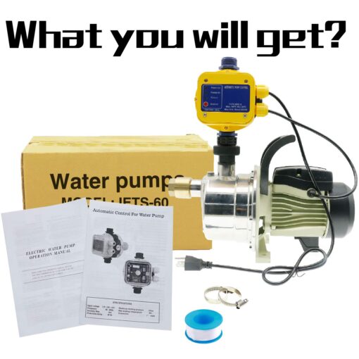 TDRFORCE 3/4 HP Water Pressure Booster Pump 110V Inline Water Transfer Pump Automatic Self Priming Irrigation Pump Shallow Well Jet Pump Household Booster Pump - Image 2