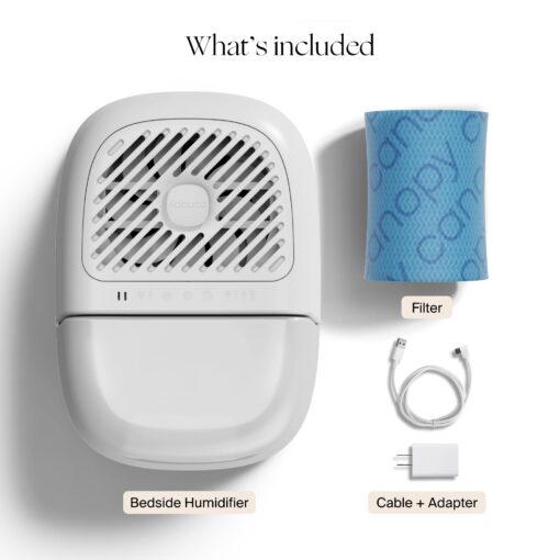 Canopy Bedside Humidifier 2.0, Moonstruck, 36 HR Run Time, 2.5L Capacity - Reading Light & White Noise - Alleviate Symptoms of Allergies, Cold, Dry Skin - Humidifier, Filter, Power Cord & Adapter - Image 8