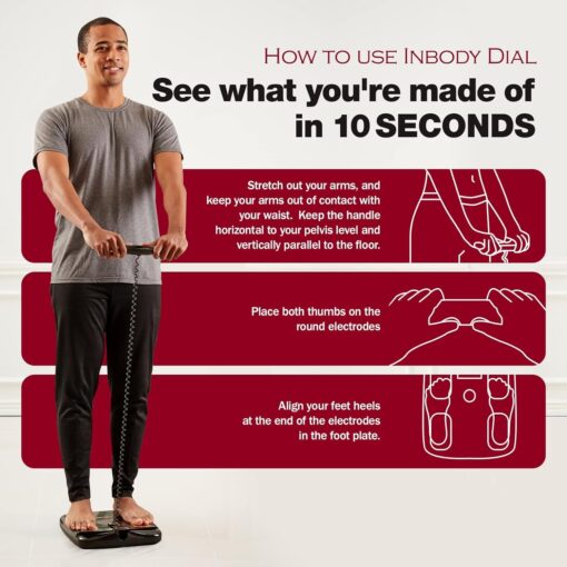 InBody Dial H20 Body Fat Scale - InBody Scale for Body Weight, Fat Percentage and Muscle Mass - Gym Accessory for Men & Women, Body Fat Measurement Device - Bluetooth-Connected, Midnight Black - Image 7