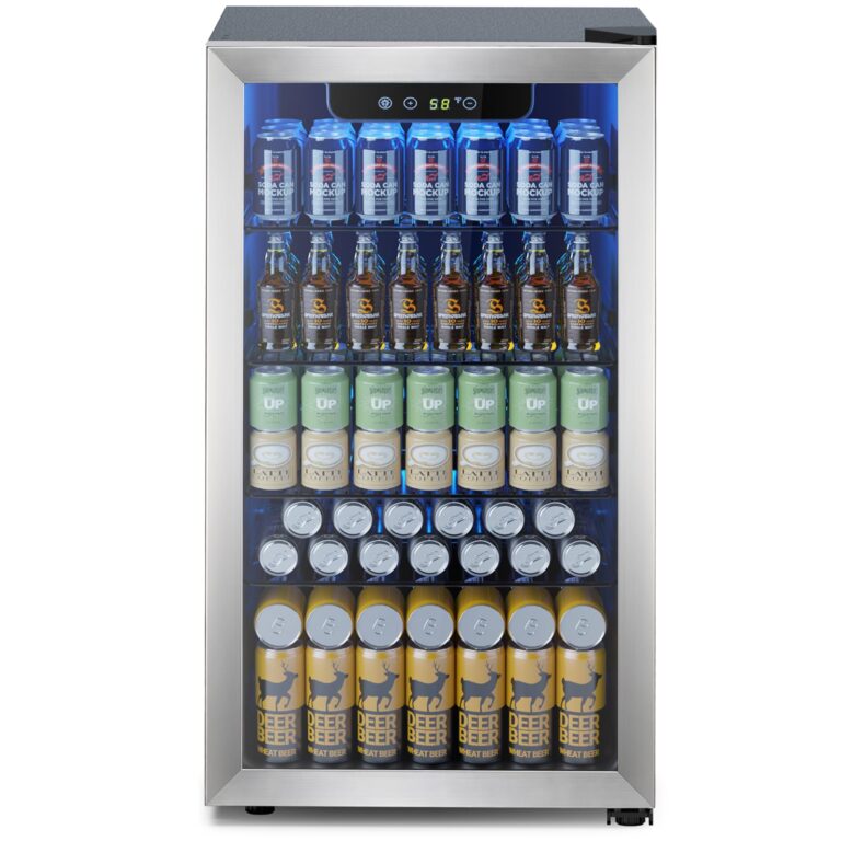 Electactic Wine Cooler 26 Bottle Beverage Refrigerator, Small Mini Wine Cellar Freestanding Wine Refrigerator for Red Wine & Beer Champagne 40-61℉Adjustable Temperature Quiet Mini Fridge(Black)