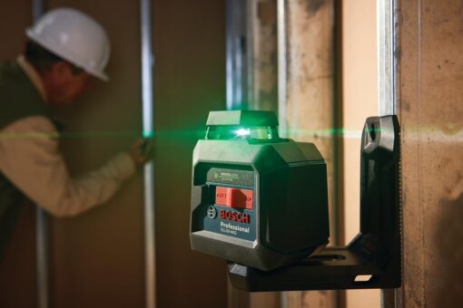 BOSCH GLL50-40G Green-Beam Self-Leveling 360 Degree Cross-Line Laser, Includes 4 AA Batteries, L-Bracket, Ceiling Clip, & Hard Carrying Case - Image 5