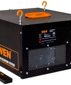 WEN 3410 3-Speed Remote-Controlled Air Filtration System (300/350/400 CFM), Basic w/ RF Remote (400 CFM) , Black
