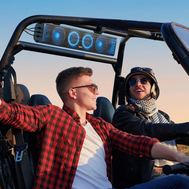 Ehaho 25 Inch UTV Sound Bar, ATV SoundBar Bluetooth with RGB Lighting, IP65 Waterproof Golf Cart Sound Bar, Amplified Powersports SXS SoundBar, UTV Speakers Compatible with Polaris RZR Can-Am - Image 4