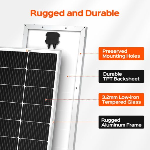 RICH SOLAR MEGA 130 Slim 2 Pack of 130 Watt Monocrystalline Solar Panel for RV, Trailer, Motorhome - Image 3