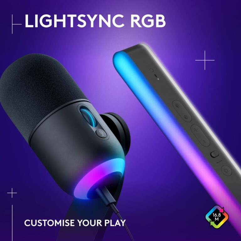 Logitech G Litra Beam LX Premium Dual-Sided RGB LED Streaming Key Light + Yeti GX Dynamic RGB Gaming Microphone with LIGHTSYNC, USB - Image 7