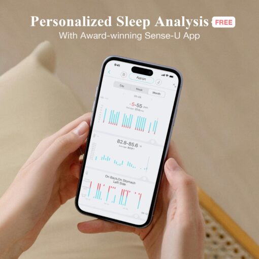 Sense-U Smart Baby Monitor Pro(Long Range) with Arousal Vibration, Audible & App Alerts Anywhere: Tracks Abdominal Movement, Rollover, Sleeping Position, Feeling Temperature, Wearable Sleep Monitor - Image 3