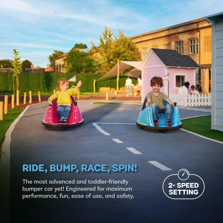 Bumper Buddy Ride On Electric Car for Kids & Toddlers, 12V 2-Speed, Ages 1 2 3 4 5 Year Old Boys - Remote Control, Baby Boy Riding Bumping Toy Gifts Cars, Toys Gift Toddler 12-18 Months Age Kid - Image 6