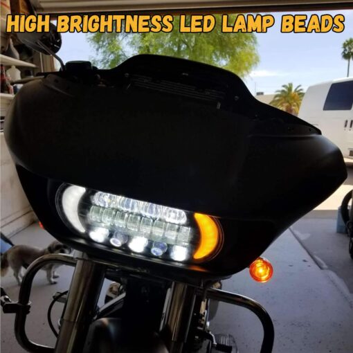 Atubeix Headlight LED Road Glide Motorcycle, Daytime Running Side Lights for 2015 2016 2017 2018 2019 2020 2021 2022 2023 Headlamp Replacement accessories(Black) - Image 7
