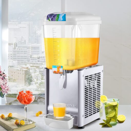 VEVOR 110V Commercial Beverage Dispenser,4.8 Gallon 18L Juice Dispenser Commercial,200W Stainless Steel Food Grade Material Ice Tea Drink Dispenser,Equipped with Thermostat Controller - Image 3