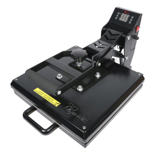 PowerPress Industrial-Quality Digital Sublimation Heat Press Machine for T Shirt, 15x15 Inch, Black