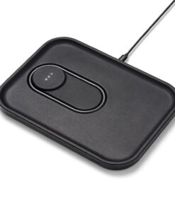 Courant MAG:3 Classics Charger and Tray - Italian Leather, Multi-Device Charger Compatible with MagSafe iPhones 16, 15, 14, 13, 12 or Wireless AirPod Cases (Black)