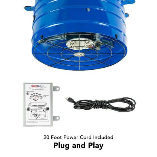 QuietCool AFG PRO-2.0 Attic Fan for Gable Vents - 1945 CFM - Adjustable Thermostat - 20ft Power Cord - Plug-and-Play - Two Speed Capable - Image 9