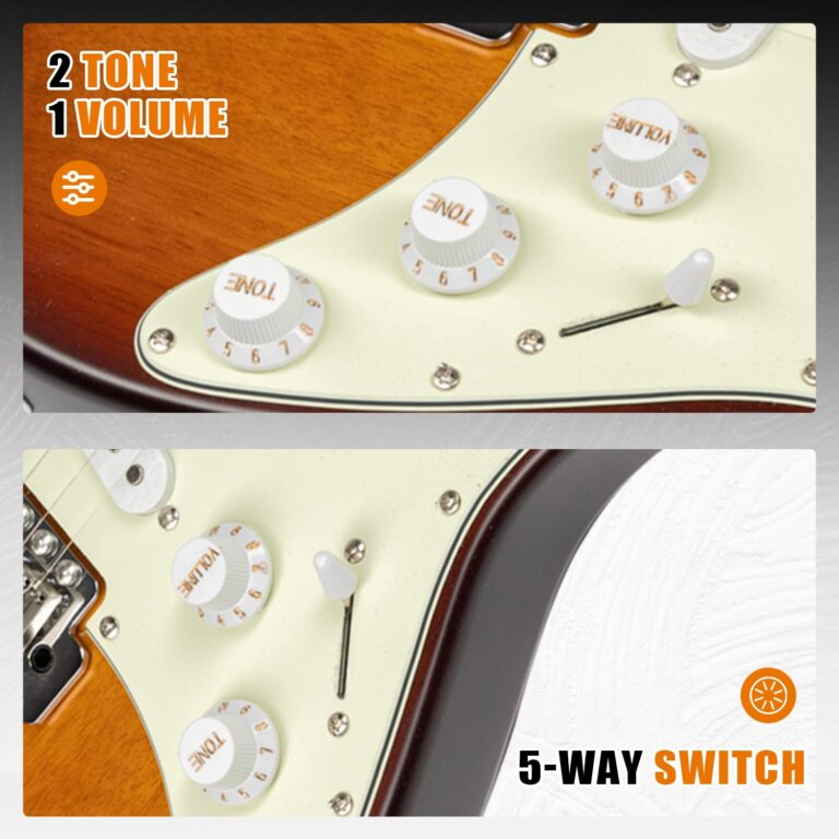 EART Electric Guitar SSS Single Coil Pickups Solid-Body,Stainless Steel Frets Right Handed-Rosewood Fingerboard-Virginia - Image 4