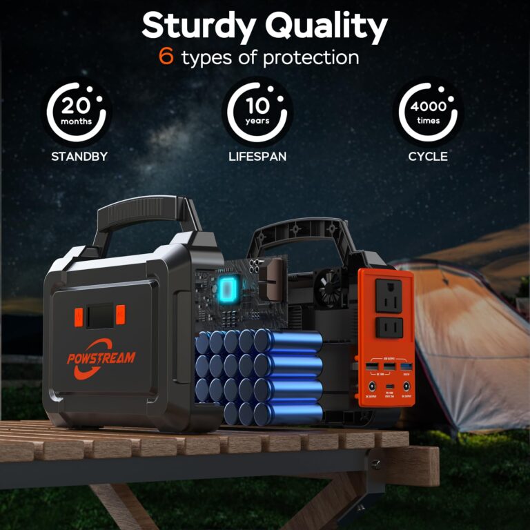 POWSTREAM 300W Solar Powered Generator 296Wh Portable Power Station with Solar Panel Foldable 60W Included, Battery Charger Power Bank with AC Outlet for RV Trip Camping Emergency Home Outage CPAP - Image 2