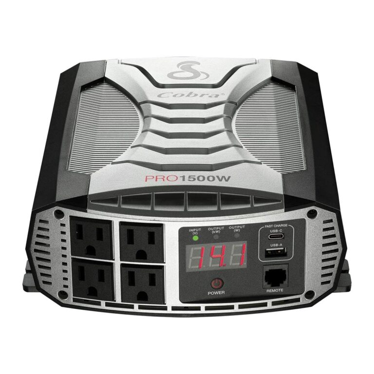 Cobra PRO 1500W Professional Grade Power Inverter, Portable – 1500-Watt Car Charger, 4 Grounded AC Outlets, 2 Fast Charge USB Ports and Remote Controller (CPIALCDG1) Compatible