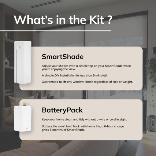 RYSE SmartShade + BatteryPack | Smart Home Smart Shades with Remote | Turn Your Current Shades into SmartShades | Smart Home Smart Blinds Motorized Window Shades (SmartShade + Wireless Battery Pack) - Image 3