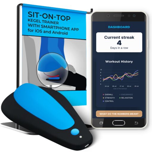 Boost Kegel Pelvic Floor Muscle Trainer for Men | Sit-On-Top Kegel Exerciser for Pelvic Floor Strengthening with Biofeedback | Kegel Toner for Bladder Support, Pelvic Floor Rehabilitation, & Stamina