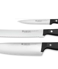 WÜSTHOF Gourmet 3-Piece Chef's Knife Set, Black