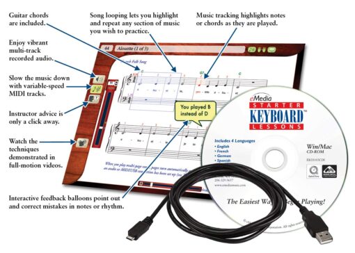 Casio CT-S300 61-Key Premium Keyboard Package with Headphones, Stand, Power Supply, 6-Foot USB Cable and eMedia Instructional Software (CAS CTS300 EPA) - Image 5