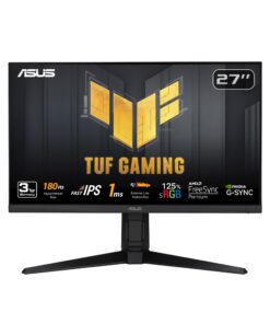 ASUS TUF Gaming 27” 1080P Monitor (VG279QL3A) - Full HD, 180Hz, 1ms, Fast IPS, Extreme Low Motion Blur, FreeSync Premium, G-SYNC Compatible, Speakers, DisplayPort, Height Adjustable, 3 Year Warranty