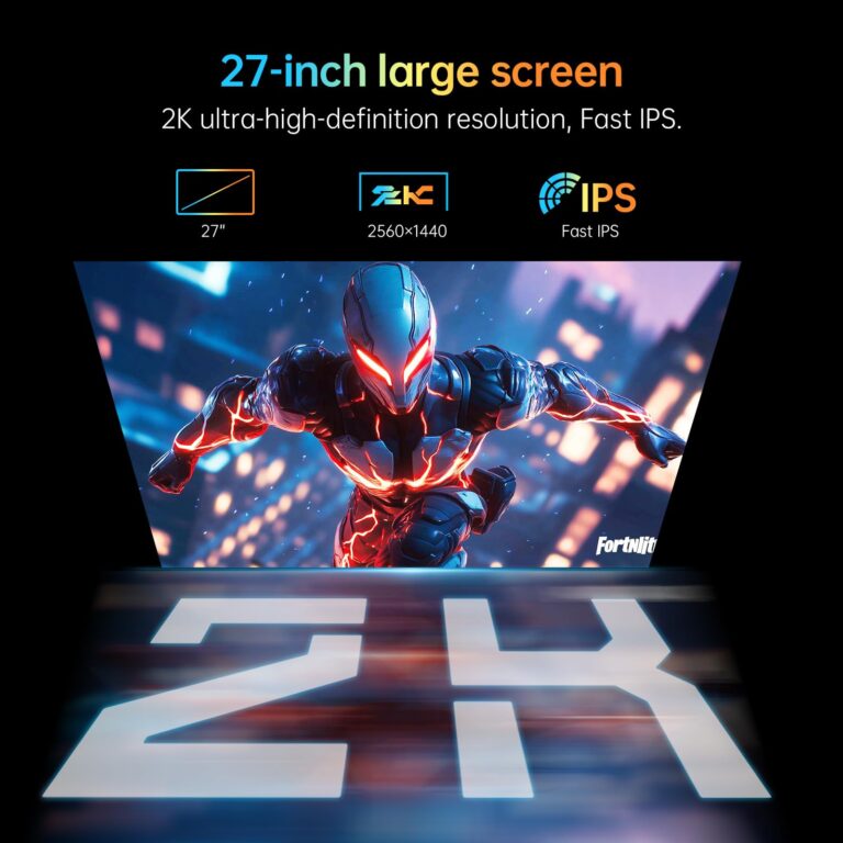 KTC Monitor 27-inch White Gaming Monitor WQHD (2560x1440) Fast IPS, 300Hz (Supports 320Hz via Overclocking) 1ms 144% sRGB High Brightness 450cd/㎡, Low Blue Light, Flicker-Free, 2 x HDMI, 1 x DP H27E6 - Image 7