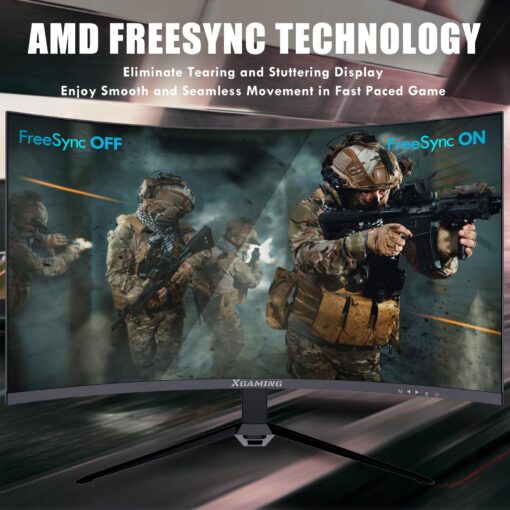 memzuoix 27-inch 2K Curved Gaming Computer Monitor | 144Hz/165Hz, 1ms(MPRT), 1500R | FreeSync, 100% sRGB, Built-in Speakers, VESA, Eye Care HDR HDMI Display (Black) - Image 6