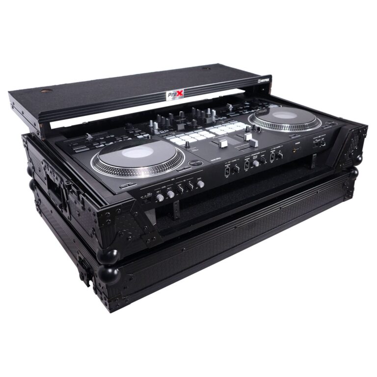 ProX Live Performance Gear ATA Style Flight Case for Pioneer DDJ-REV7 DJ Controller with Laptop Shelf Wheels and 1U Rackspace Black Finish - Image 6