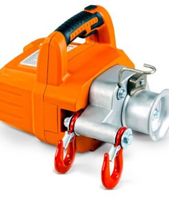 SuperHandy Electric Portable Capstan Winch, Brushless Motor, 1000-2000 lbs Max Pulling Force, Includes 100ft Low-Stretch Rope, Battery & Charger - Ideal for Forestry, Hunting, Off-Road