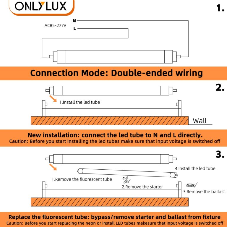 ONLYLUX 8 Foot Led Lights, T8 96" 45Watt FA8 Single Pin LED Shop Lights 5850LM, Ballast Bypass, 6000k, F96 8ft Led Bulbs Fluorescent Replacement,Workshop, Warehouse, Clear Cover(12 Pack) - Image 3