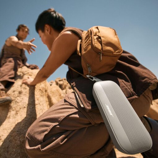 Bose New SoundLink Flex Portable Bluetooth Speaker (2nd Gen), Outdoor Speaker with Hi-Fi Audio, Up to 12 Hours Battery, Waterproof and Dustproof, with Slinger Hard Travel Case & USB Plug (Sandstone) - Image 7