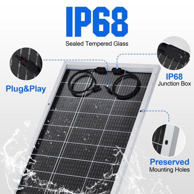 ECO-WORTHY Bifacial 195 Watt 12 Volt 12BB Solar Panel Monocrystalline Double-Sided Power Generation Rigid High-Efficiency PV Module Power Charger for RV,Sunsheds,Canopies,Farms,Home and Off-Grid - Image 4