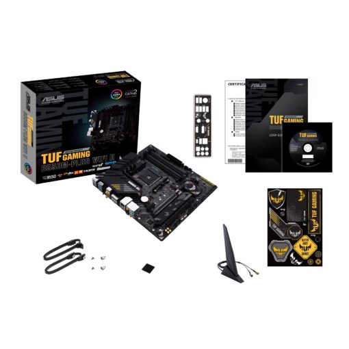 ASUS TUF GAMING B550M-PLUS WiFi II AMD AM4 (3rd Gen Ryzen) microATX motherboard (PCIe 4.0, WiFi 6 2.5Gb LAN, BIOS FlashBack, HDMI 2.1, USB 3.2 Gen 2, Addressable Gen 2 RGB header and AURA Sync) - Image 2