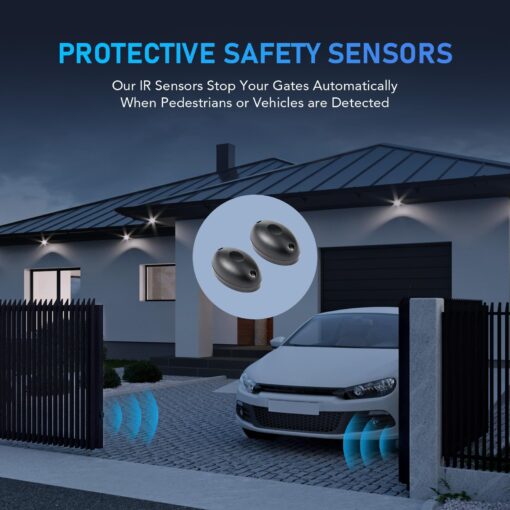 CO-Z Automatic Gate Opener, Sliding Gate Opener Kit for Doors up to 2700lb 20ft, Electric Gate Opener with Remote Control and Release Key, Driveway Home Garden Gate Opening System Gate Complete Kit - Image 3