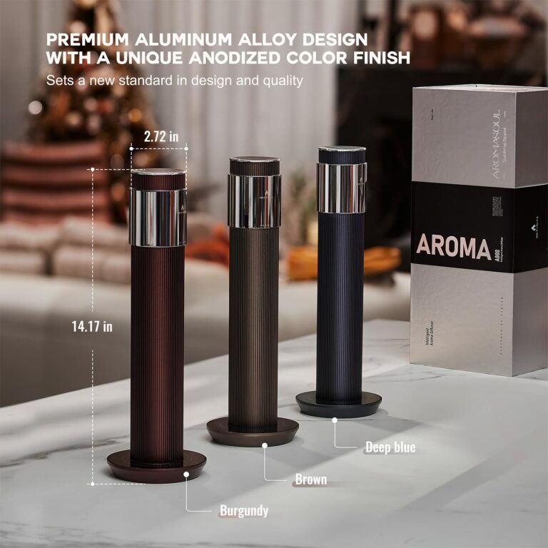 Bluetooth Waterless Essential Oil Diffuser, Cordless Rechargeable Diffuser,Cold-Air Diffusion Scent Machine for Home,Hotel Collection Diffuser,1000Sq.Ft Coverage, for Home, Office,Hotel,Spa, Burgundy - Image 2