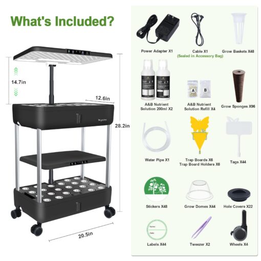 Hydroponics Growing System Indoor Garden - DRYADES 44 Pods Herbs Garden Kit Indoor with LED Grow Light Grow Anything Plants Germination Kit (No Seeds) Harvest Vegetable Lettuce for Home Kitchen - Image 3